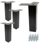 4 x Nóżka meblowa Prosta kwadratowa czarna metalowa 15 cm 4 x Nóżka meblowa Prosta kwadratowa czarna metalowa 15 cm