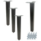 4 x Noga meblowa Prosta kwadratowa czarna metalowa 40 cm 4 x Noga meblowa Prosta kwadratowa czarna metalowa 40 cm