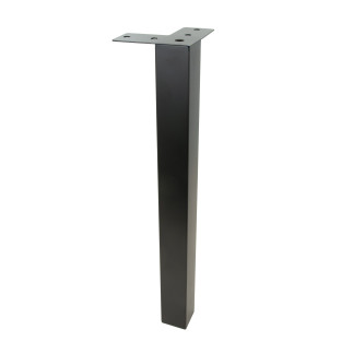 4 x Noga meblowa Prosta kwadratowa czarna metalowa 40 cm