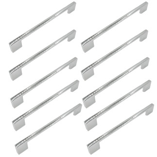 10 x Uchwyt meblowy srebrny chrom 128 mm metalowy