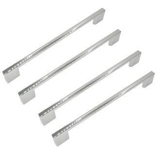 4 x Uchwyt meblowy srebrny chrom 192 mm metalowy