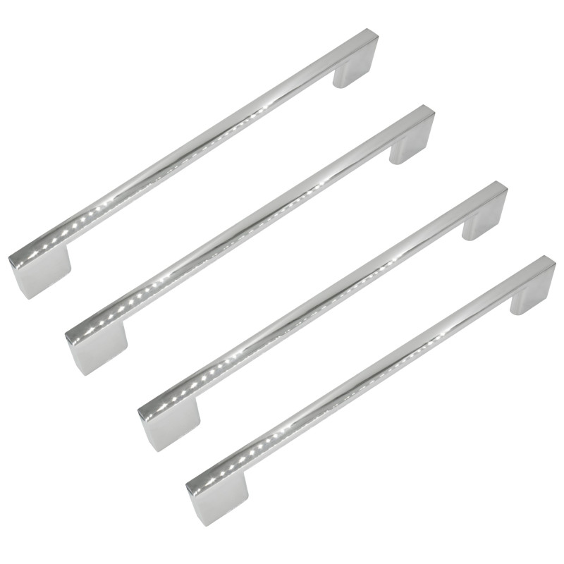 4 x Uchwyt meblowy srebrny chrom 192 mm metalowy