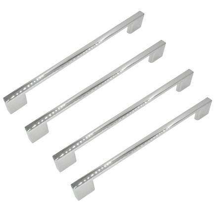 4 x Uchwyt meblowy srebrny chrom 192 mm metalowy