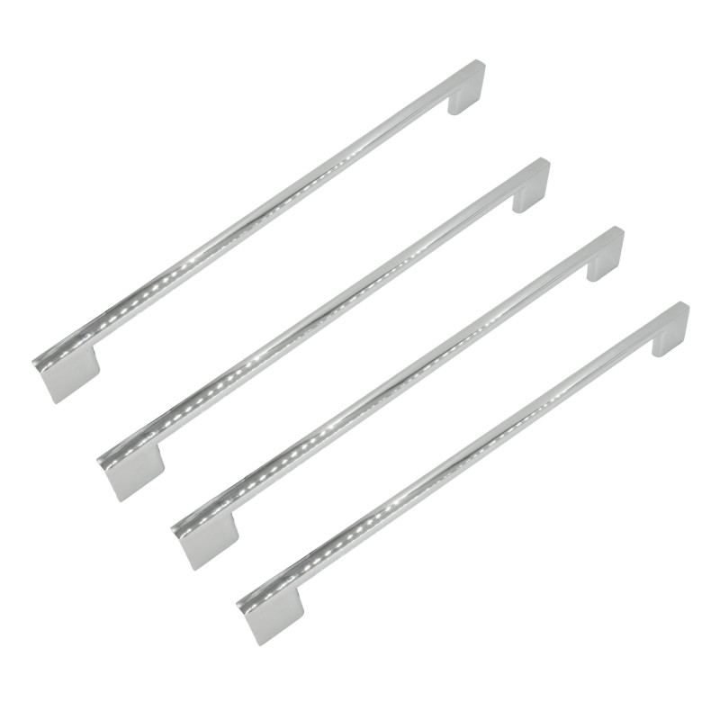 4 x Uchwyt meblowy srebrny chrom 256 mm metalowy