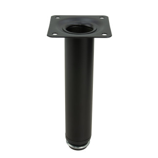 4 x Noga meblowa Prosta czarna wysokość 10 cm regulowana wysokość