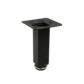 4x Nóżka meblowa Prosta kwadratowa czarna metalowa regulowana 10 cm