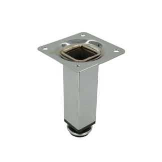 4x Nóżka meblowa Prosta kwadratowa srebrne metalowa regulowana 10 cm