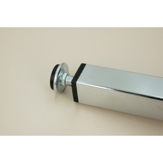 4x Nóżka meblowa Prosta kwadratowa srebrne metalowa regulowana 10 cm