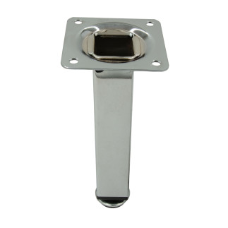4x Nóżka meblowa Prosta kwadratowa srebrna metalowa regulowana 15 cm