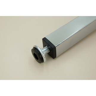 4x Nóżka meblowa Prosta kwadratowa srebrna metalowa regulowana 20 cm