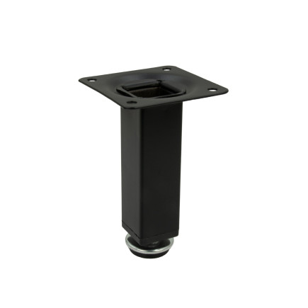 Nóżka meblowa Prosta kwadratowa czarna metalowa regulowana 10 cm