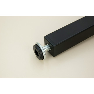 Nóżka meblowa Prosta kwadratowa czarna metalowa regulowana 10 cm