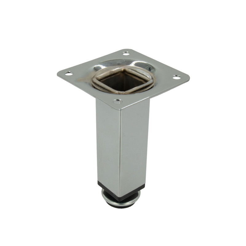 Nóżka meblowa Prosta kwadratowa srebrne metalowa regulowana 10 cm