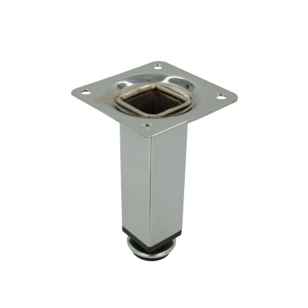 Nóżka meblowa Prosta kwadratowa srebrne metalowa regulowana 10 cm