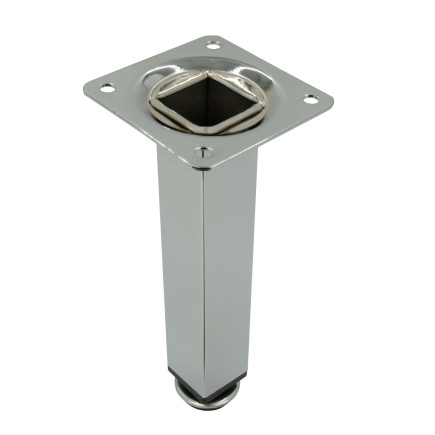 Nóżka meblowa Prosta kwadratowa srebrna metalowa regulowana 15 cm