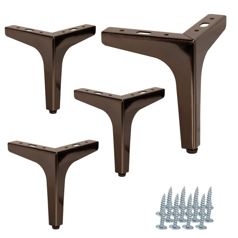 Zestaw 4 sztuk Nóżka do mebli Kotwica czarny chrom Nikiel wysokość 15 cm