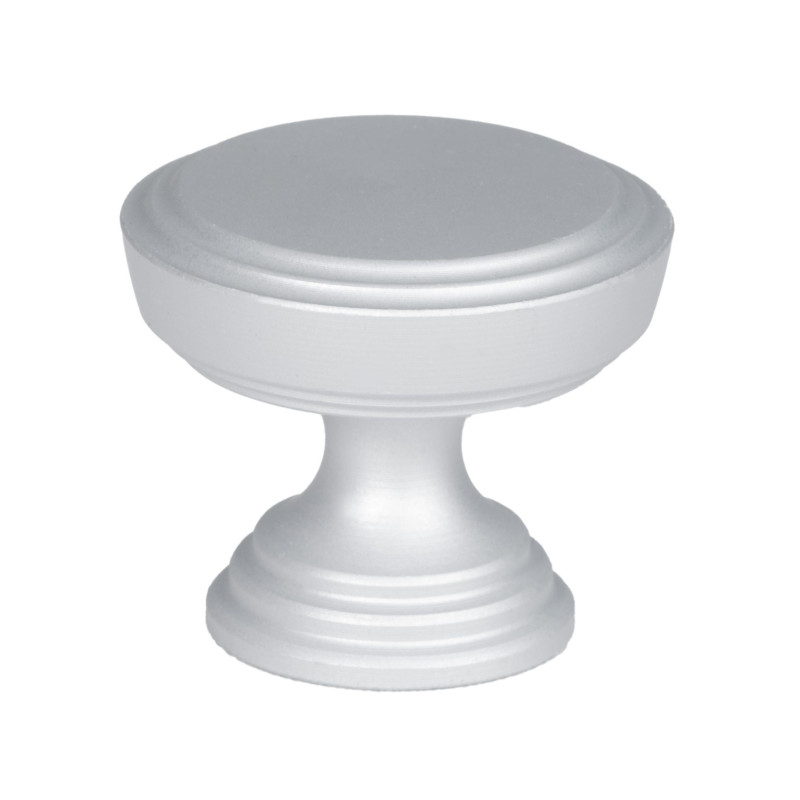 Gałka meblowa srebrna satyna 30mm retro matowa okrągła