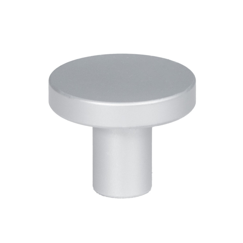 Gałka meblowa okrągła srebrna satyna 25 mm Loft metalowa