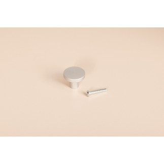 Gałka meblowa okrągła srebrna satyna 25 mm Loft metalowa