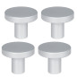 4 x Gałka meblowa okrągła srebrna satyna 25 mm Loft metalowa