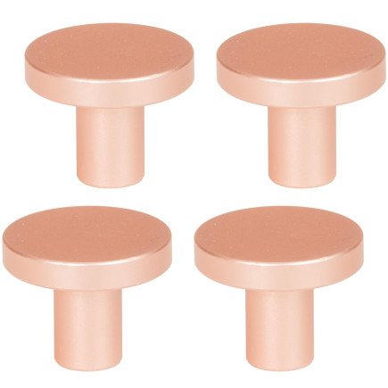 4 x Gałka meblowa różowe złoto miedziana 25mm Glamour metalowa