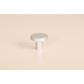 10 x Gałka meblowa okrągła srebrna satyna 25 mm Loft metalowa