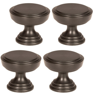 4 x Stylowa gałka meblowa czarny mat 30mm Loft Retro do komody okrągła