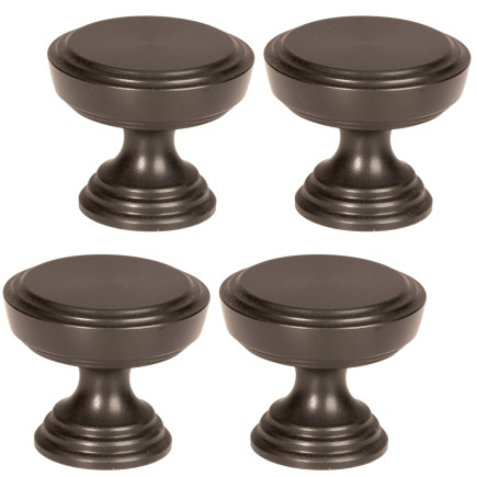 4 x Stylowa gałka meblowa czarny mat 30mm Loft Retro do komody okrągła