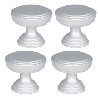 4 x Gałka meblowa srebrna satyna 30mm retro matowa okrągła
