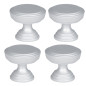 4 x Gałka meblowa srebrna satyna 30mm retro matowa okrągła