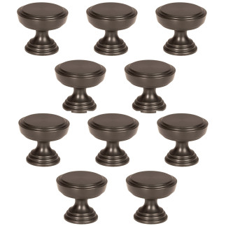 10 x Stylowa gałka meblowa czarny mat 30mm Loft Retro do komody okrągła