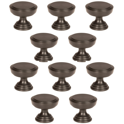 10 x Stylowa gałka meblowa czarny mat 30mm Loft Retro do komody okrągła