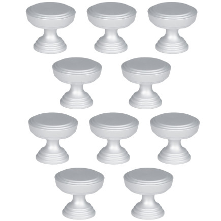 10 x Gałka meblowa srebrna satyna 30mm retro matowa okrągła