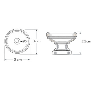 10 x Gałka meblowa srebrna satyna 30mm retro matowa okrągła