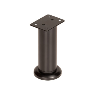 Nóżka meblowa regulowana 12 - 18 cm czarna prosta metalowa noga do szafek