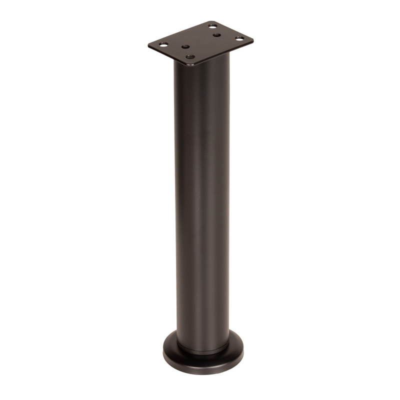 Nóżka meblowa regulowana 25 - 42 cm czarna prosta metalowa noga do szafek
