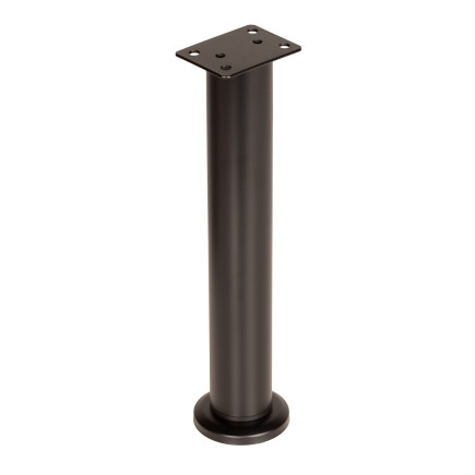 Nóżka meblowa regulowana 25 - 42 cm czarna prosta metalowa noga do szafek