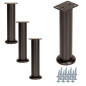 4 x Nóżka meblowa regulowana 18 - 30 cm czarna prosta metalowa noga do szafek