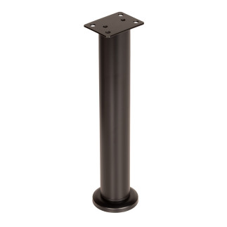 4 x Nóżka meblowa regulowana 25 - 42 cm czarna prosta metalowa noga do szafek