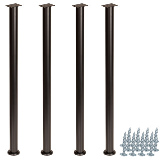 4 x Nóżka meblowa regulowana 72 - 102 cm czarna prosta metalowa noga do szafek