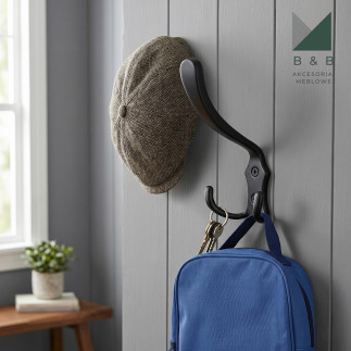 Zestaw 10 Wieszaków na ubrania haczyk łazienkowy metalowy czarny