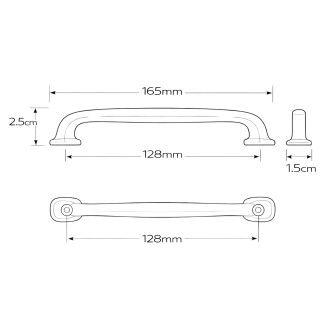 10 x Uchwyt meblowy czarny 128 mm metalowy