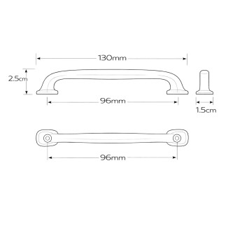 10 x Uchwyt meblowy czarny 96 mm metalowy