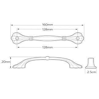 10 x Uchwyt meblowy czarny 128 mm metalowy