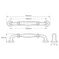4 x Uchwyt meblowy czarny 128 mm metalowy