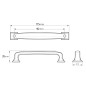 4 x Uchwyt meblowy czarny 96 mm metalowy