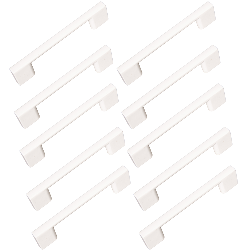 10 x Uchwyt meblowy biały 96 mm metalowy