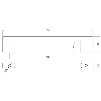 Uchwyt meblowy biały 128 mm metalowy