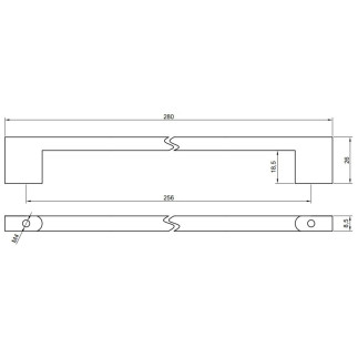 Uchwyt meblowy biały 256 mm metalowy